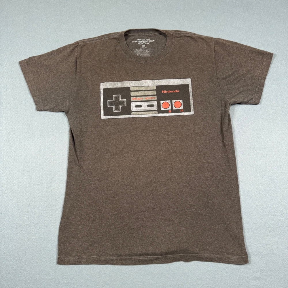 Nintendo Entertainment System NES Controller Graphic Tee Brown Mens Medium M